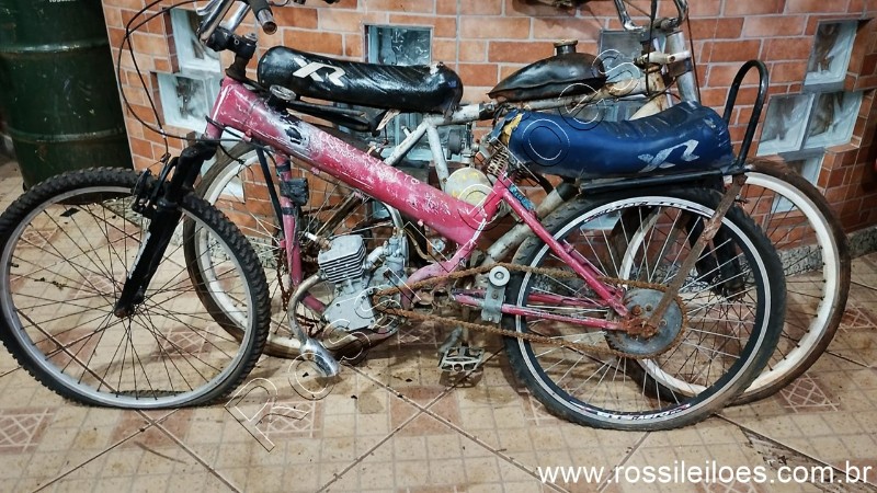 Lote contendo 01 Ciclomotor e 01 bicicleta, c/ motores a gasolina, (B12)