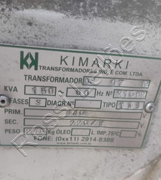 01 UN. TRANSFORMADORES MARCA KIMARKI - 150 kva - NO ESTADO